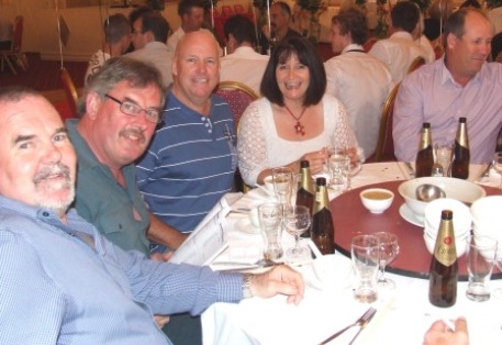 An early pioneer and some life members; L-R Brian O'Reilly, Ian "Sudsy" Sutherland, Warwick Nolan with partner Heather Brooke, and Ian Denny.